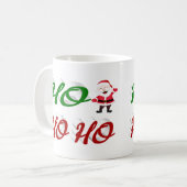 Ho Ho Ho Santa Claus Weihnachtshalbskript Kaffeetasse (Vorderseite Links)