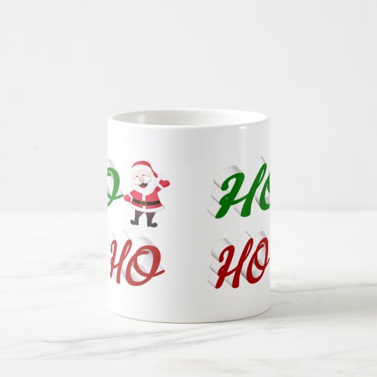 Ho Ho Ho Santa Claus Weihnachtshalbskript Kaffeetasse (Mittel)