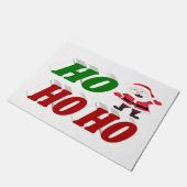Ho Ho Ho Santa Claus Weihnachtstypografie Fußmatte (Schrägansicht)