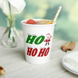 Ho Ho Ho Santa Claus Weihnachtstypografie Pappbecher