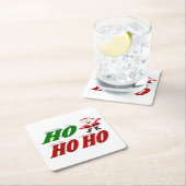Ho Ho Ho Santa Claus Weihnachtstypografie Rechteckiger Pappuntersetzer (Vor Ort)
