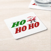 Ho Ho Ho Santa Claus Weihnachtstypografie Rechteckiger Pappuntersetzer (angewinkelt)
