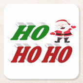Ho Ho Ho Santa Claus Weihnachtstypografie Rechteckiger Pappuntersetzer (Vorderseite)