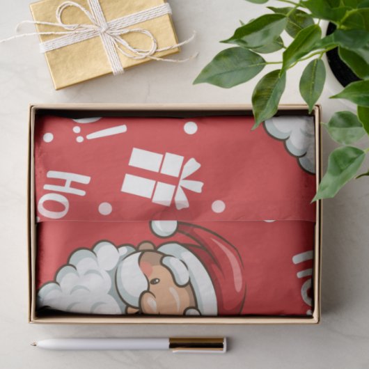 Ho! Ho! Ho! Santa Claus | Weihnachtszettel Seidenpapier (Geschenk)