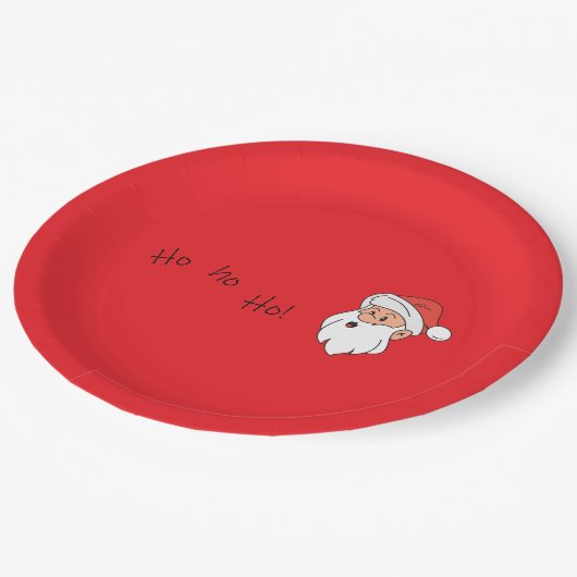 Ho ho ho santa clause pappteller (Schrägansicht)