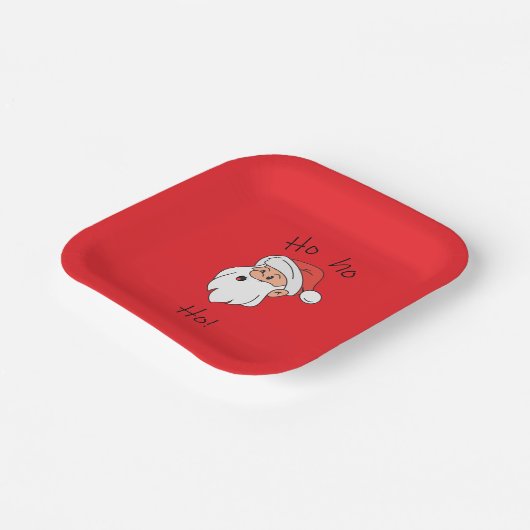 Ho ho ho santa clause pappteller (Gewinkelt)