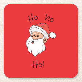Ho ho ho santa clause rechteckiger pappuntersetzer