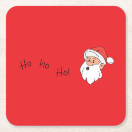 Ho ho ho santa clause rechteckiger pappuntersetzer