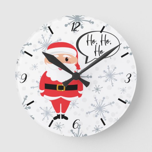 Ho, Ho, Ho Santa Clock Runde Wanduhr (Vorderseite)