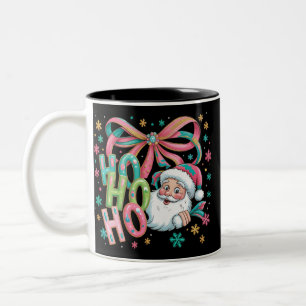 Ho Ho Ho Santa Coquette Schleife Retro Weihnachtsf Zweifarbige Tasse