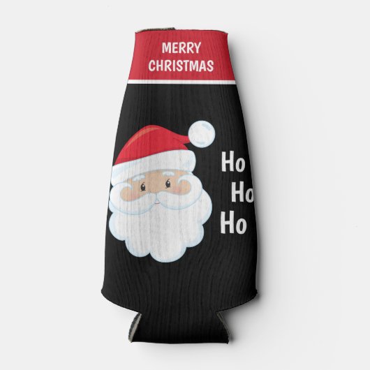 Ho Ho Ho Santa Face Frohe Weihnachten Personalisie Flaschenkühler (Vorderseite)