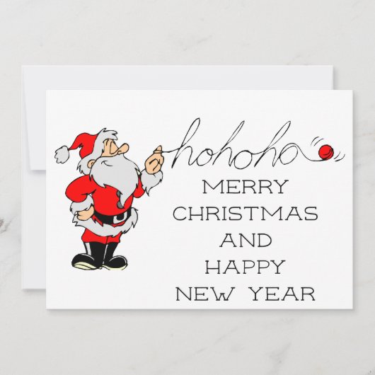 Ho Ho Ho Santa Feiertagskarte (Vorderseite)