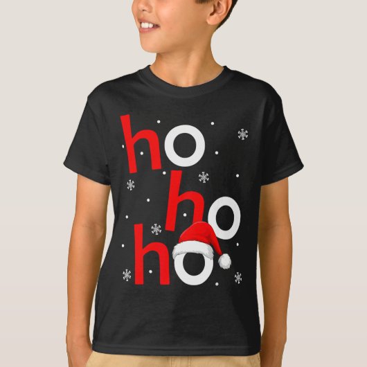Ho Ho Ho Santa Funny Christmas Pajamas Men Women K T-Shirt (Vorderseite)