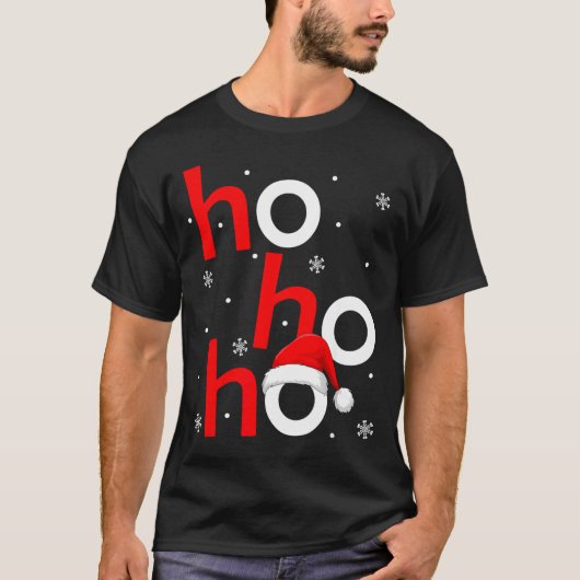 Ho Ho Ho Santa Funny Christmas Pajamas Men Women K T-Shirt (Vorderseite)