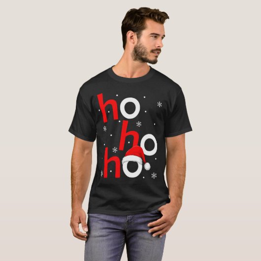 Ho Ho Ho Santa Funny Christmas Pajamas Men Women K T-Shirt (Vorne ganz)