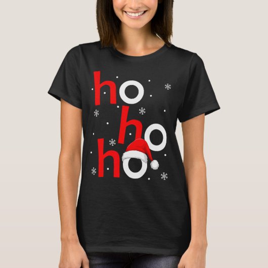 Ho Ho Ho Santa Funny Christmas Pajamas Men Women K T-Shirt (Vorderseite)