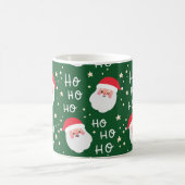 HO HO HO Santa Green Pattern Kaffee Tasse (Mittel)