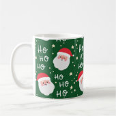 HO HO HO Santa Green Pattern Kaffee Tasse (Links)