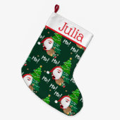 Ho Ho Ho Santa Großer Weihnachtsstrumpf (Vorderansicht (hängend))