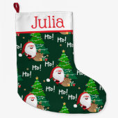 Ho Ho Ho Santa Großer Weihnachtsstrumpf (Vorderseite)