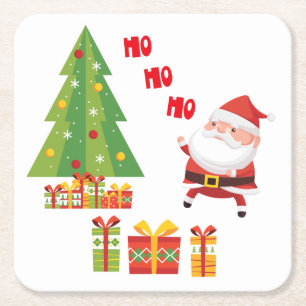 Ho Ho Ho Santa hat Geschenke! Rechteckiger Pappuntersetzer