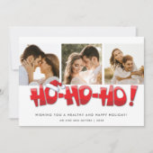 Ho Ho Ho Santa Just Married Couple Christmas Feiertagskarte (Vorderseite)