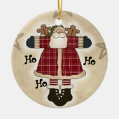 Ho Ho Ho Santa Keepake Keramik Ornament (Vorne)