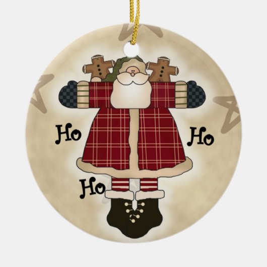 Ho Ho Ho Santa Keepake Keramik Ornament (Vorne)
