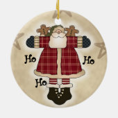 Ho Ho Ho Santa Keepake Keramik Ornament (Hinten)