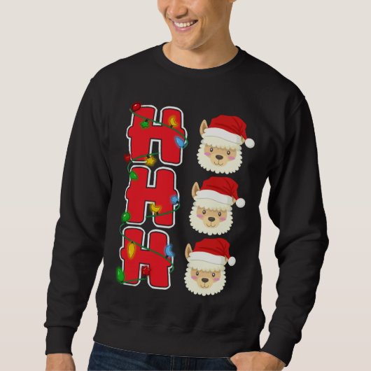 Ho Ho Ho Santa Llama Christmas Sweatshirt (Vorderseite)