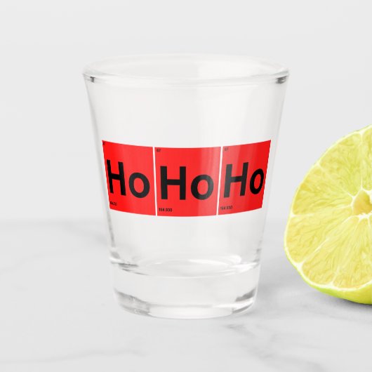 Ho Ho Ho Santa Periodic Table Schnapsglas (Vorderseite)