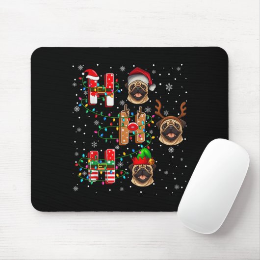 Ho Ho Ho Santa Reindeer Hat Elf Matching Mops Xmas Mousepad (Mit Mouse)