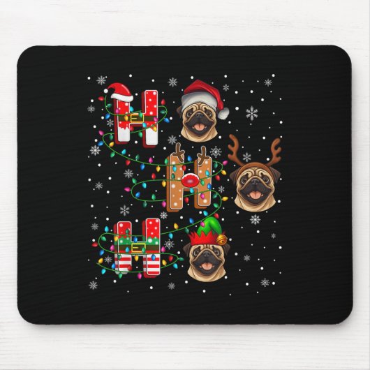 Ho Ho Ho Santa Reindeer Hat Elf Matching Mops Xmas Mousepad (Vorne)