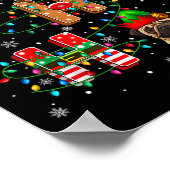 Ho Ho Ho Santa Reindeer Hat Elf Matching Mops Xmas Poster (Ecke)