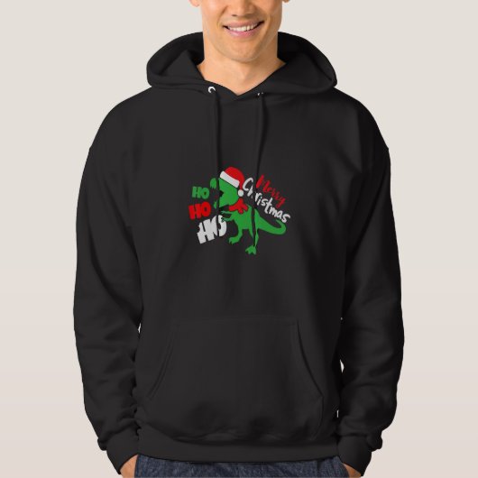 Ho Ho Ho Santa Rex Dinosaur Weihnachtsfest Dino Xm Hoodie (Vorderseite)