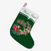 Ho Ho Ho Santa Sleigh Rentier Personalisiert Kleiner Weihnachtsstrumpf (Vorderansicht (hängend))