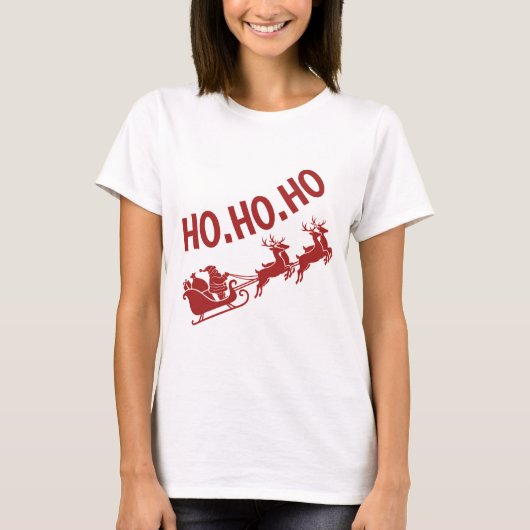 Ho Ho Ho Santa Sleigh Ride Christmas T-Shirt (Vorderseite)