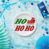 Ho Ho Ho Santa Sleigh Typografie Weihnachten Pappteller (Party)