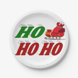 Ho Ho Ho Santa Sleigh Typografie Weihnachten Pappteller