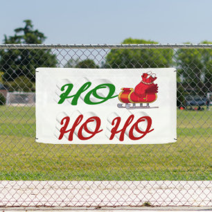 Ho Ho Ho Santa Sleigh Weihnachtsgrüne Schrift Banner