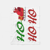 Ho Ho Ho Santa Sleigh Weihnachtsgrüne Schrift Fleecedecke (Vorderseite)