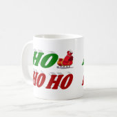Ho Ho Ho Santa Sleigh Weihnachtshalbtypografie Kaffeetasse (Vorderseite Links)