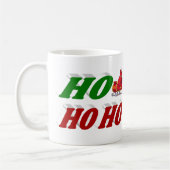 Ho Ho Ho Santa Sleigh Weihnachtshalbtypografie Kaffeetasse (Links)