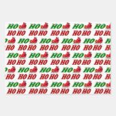 Ho Ho Ho Santa Sleigh Weihnachtstypografie Geschenkpapier Set (Vorderseite 2)