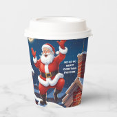 Ho Ho Ho Santa Tanzen auf den Dächern Weihnachten Pappbecher (Vorderseite)