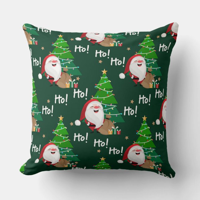 Ho Ho Ho Santa Throw Kissen (Vorderseite)