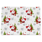 Ho Ho Ho Santa und Weihnachtsbaumen Große Geschenk Geschenktüte (Vorderseite)