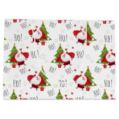 Ho Ho Ho Santa und Weihnachtsbaumen Große Geschenk Große Geschenktüte (Rückseite)