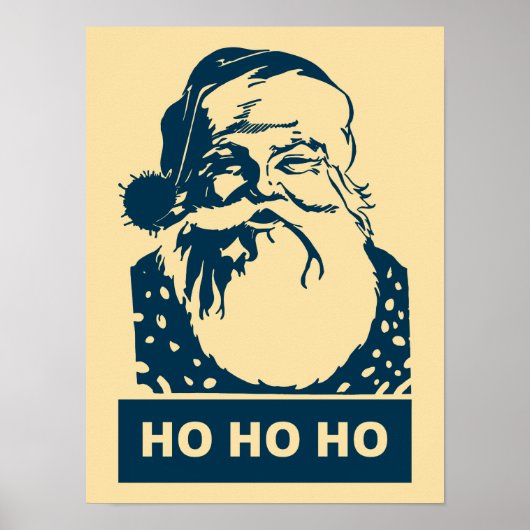 Ho Ho Ho Santaclaus Moderne Pop Kunst Poster (Vorne)