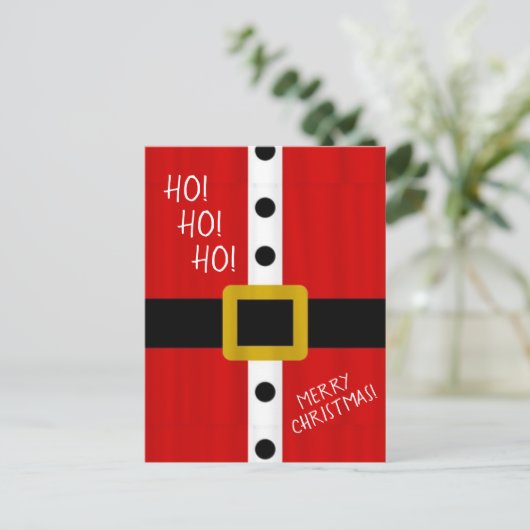 Ho Ho Ho Santa's Anzug Postkarte (Stehend Vorderseite)